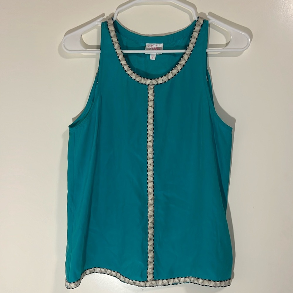 Women’s Turquoise Silk Tank Top